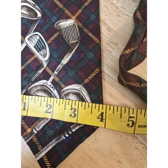 Stuart Ashley Men's Neck Tie Golf Multicolor 100% Silk USA Made - Picture 7 of 8